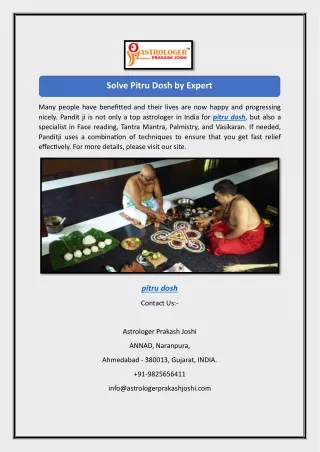 solve pitru dosh by expert