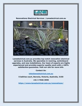 renovations electrical services laneelectrical