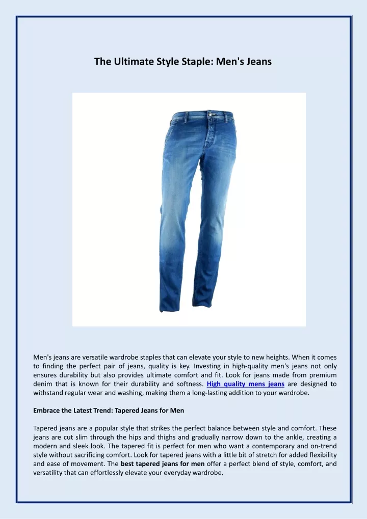 the ultimate style staple men s jeans