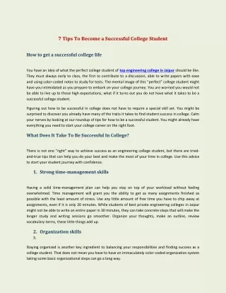 7 tips to become a successful college student