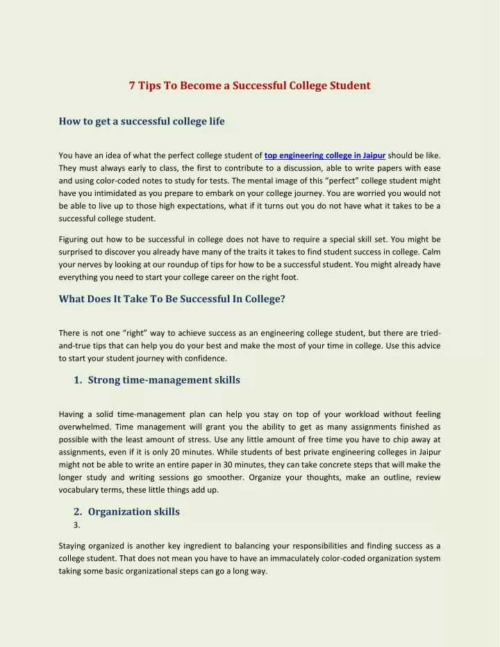 7 tips to become a successful college student