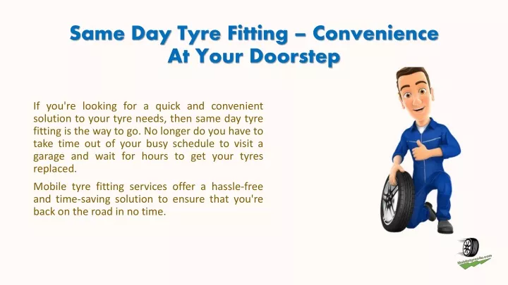 same day tyre fitting convenience at your doorstep