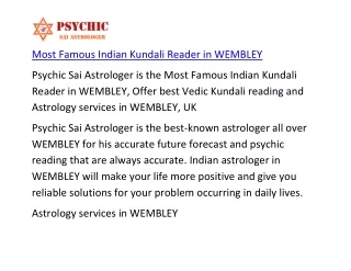 Most Famous Indian Kundali Reader in WEMBLEY