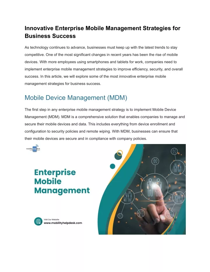 innovative enterprise mobile management