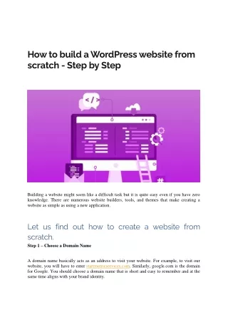 how to build a wordpress website from scratch