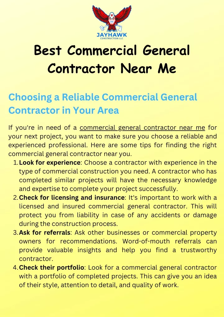 best commercial general contractor near me