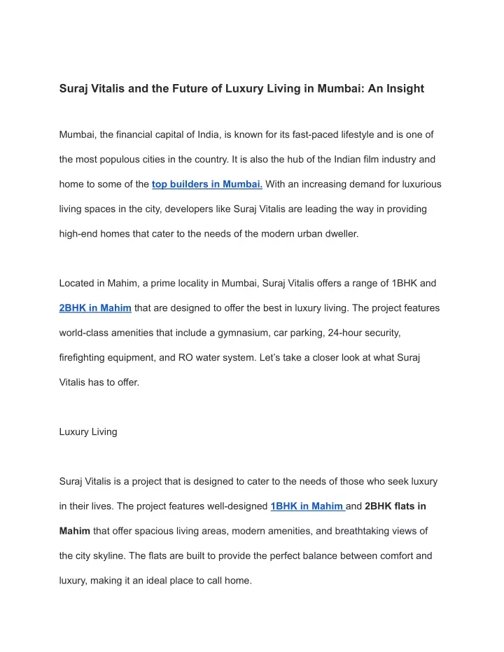 suraj vitalis and the future of luxury living