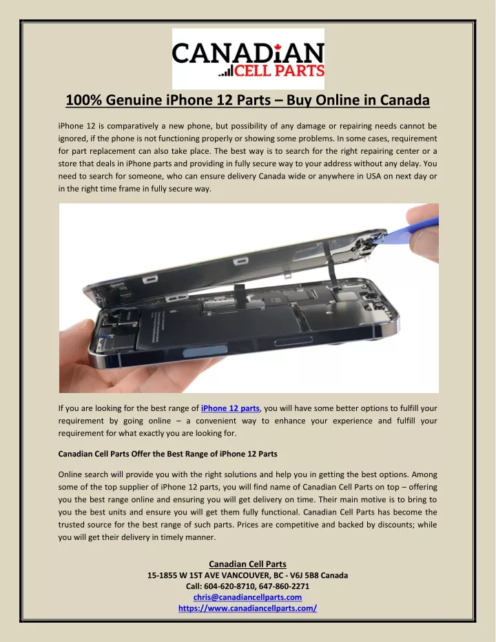 100 genuine iphone 12 parts buy online in canada