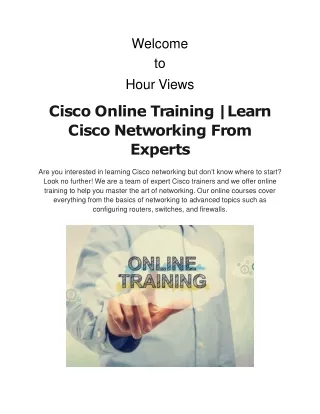 Cisco Online Training | Learn Cisco Networking From Experts