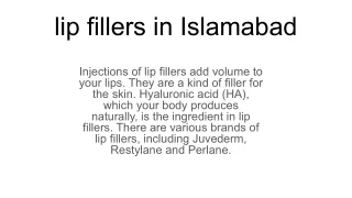 lip fillers in Islamabad