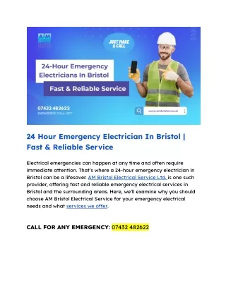 24 Hour Emergency Electrician In Bristol _ Fast & Reliable Service