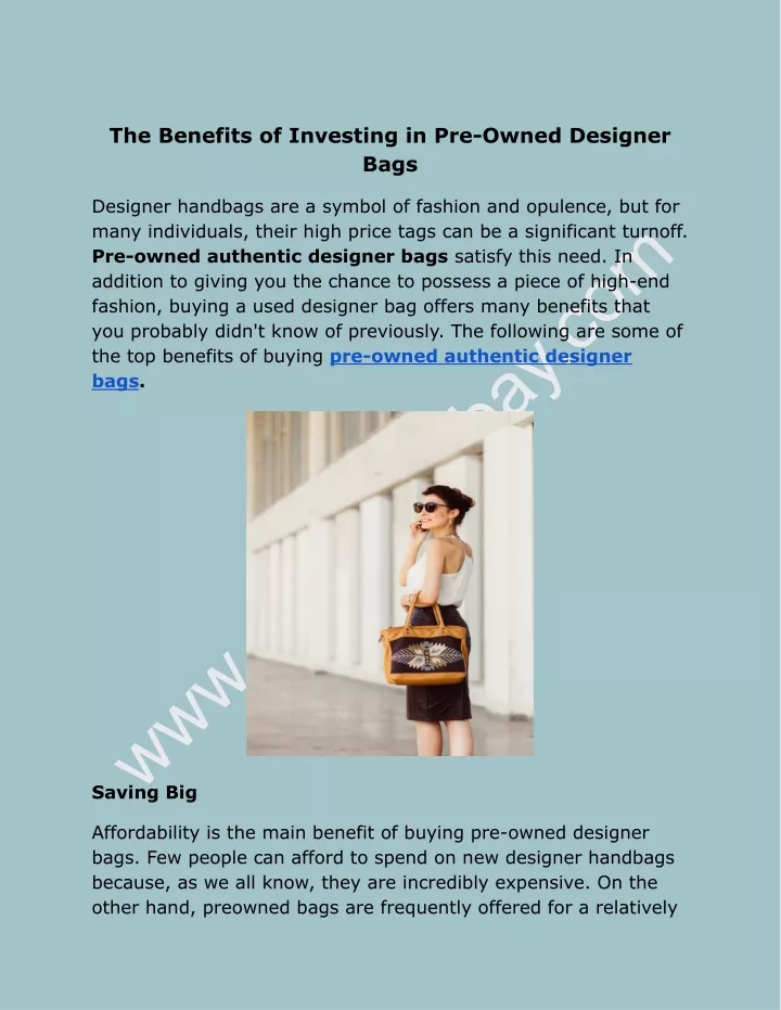 the benefits of investing in pre owned designer