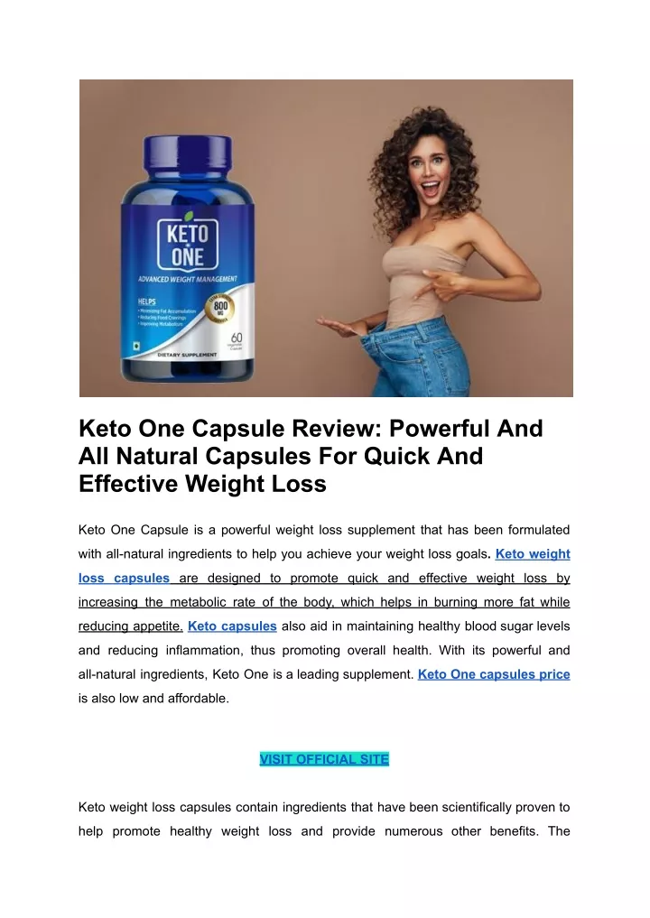 keto one capsule review powerful and all natural