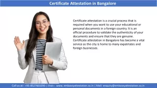 certificate attestation in b angalore