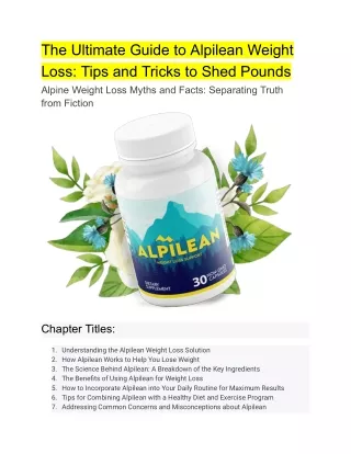 The Ultimate Guide to Alpilean Weight Loss_ Tips and Tricks to Shed Pounds