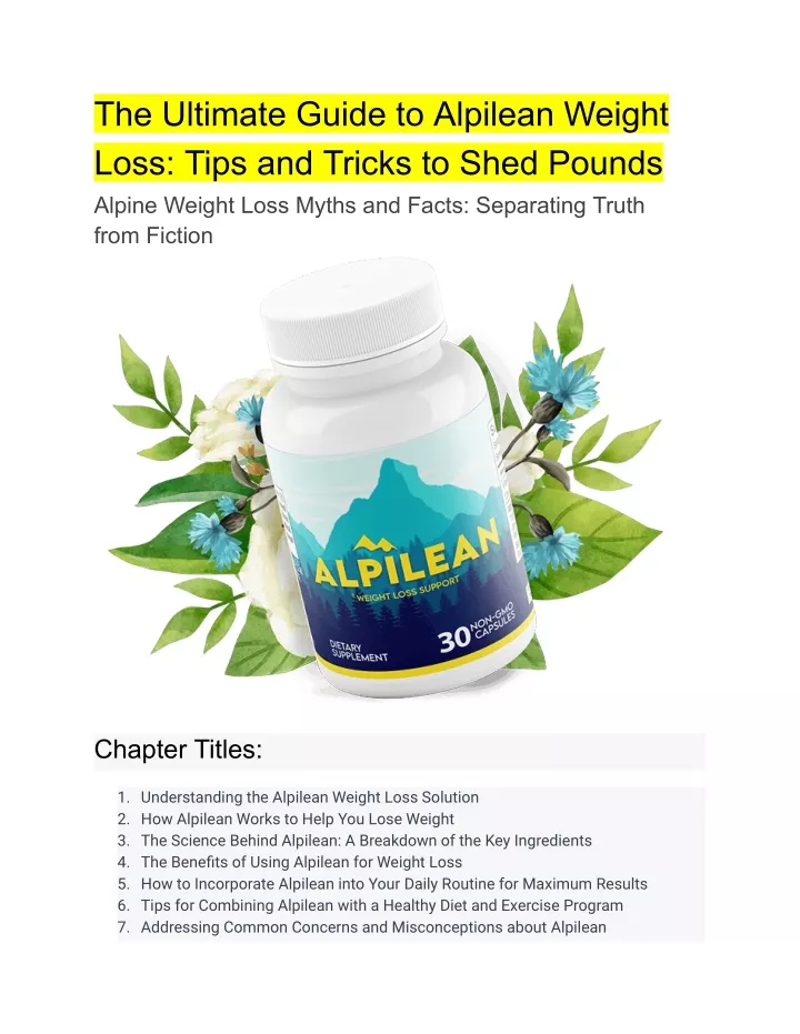 the ultimate guide to alpilean weight loss tips