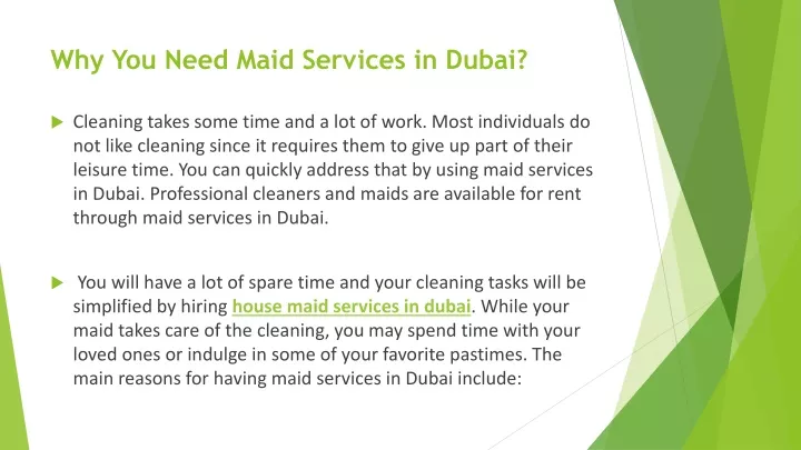 why you need maid services in dubai