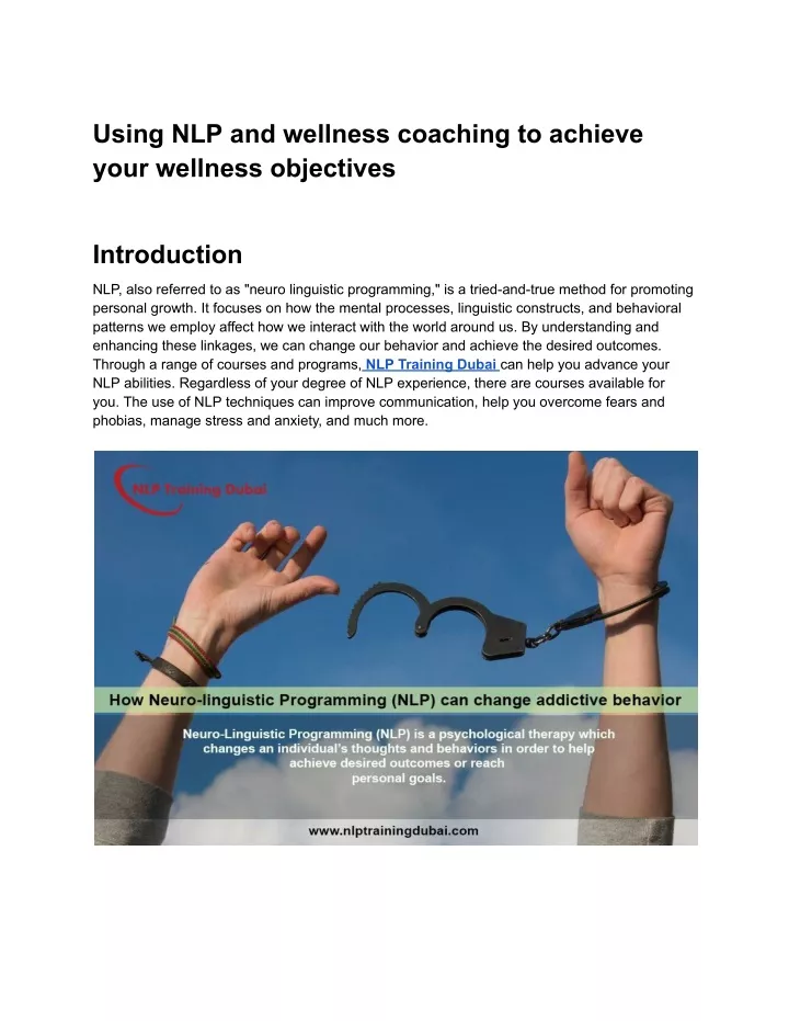 using nlp and wellness coaching to achieve your