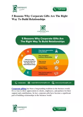 5 Reasons Why Corporate Gifts Are The Right Way To Build Relationships