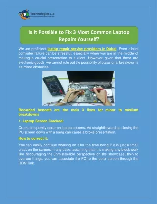 is it possible to fix 3 most common laptop