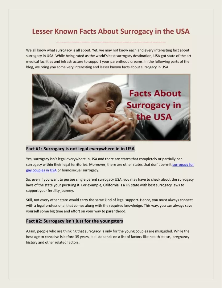 lesser known facts about surrogacy in the usa