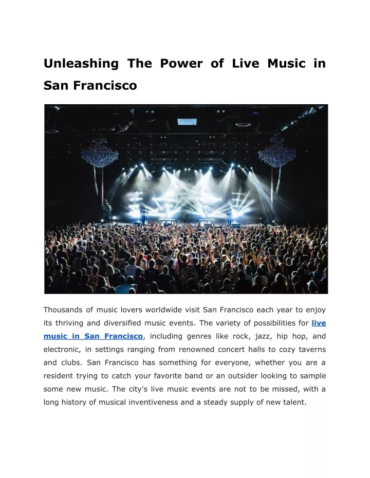 unleashing the power of live music in