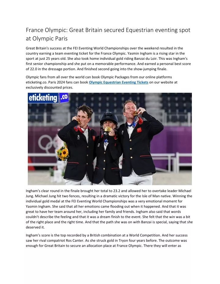 france olympic great britain secured equestrian