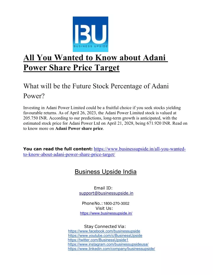 all you wanted to know about adani power share