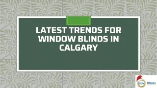 Latest Trends For Window Blinds In Calgary
