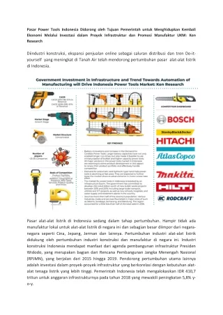 pasar power tools indonesia didorong oleh tujuan