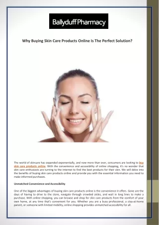 Why Buying Skin Care Products Online Is The Perfect Solution?