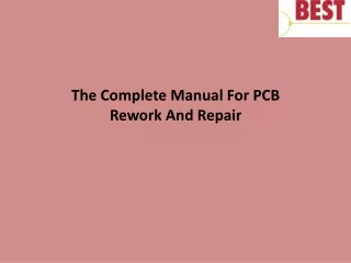 the complete manual for pcb rework and repair