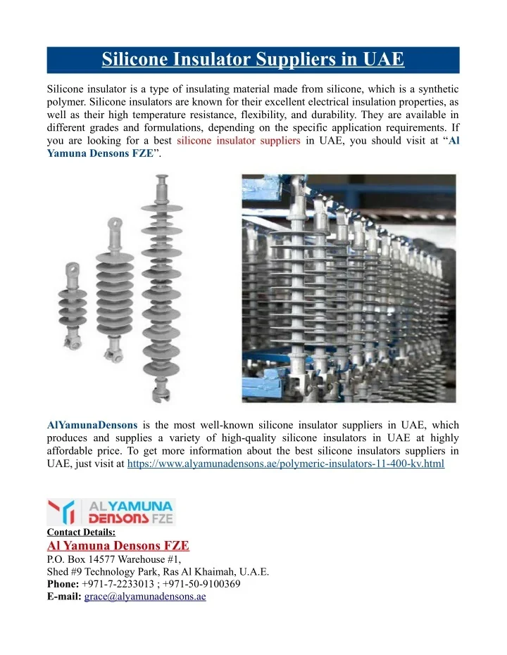 PPT - Silicone Insulator Suppliers in UAE PowerPoint Presentation, free ...
