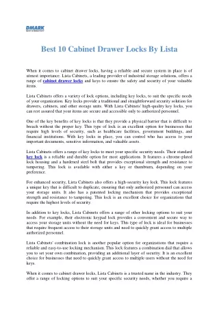 Best 10 Cabinet Drawer Locks By Lista