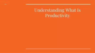 understanding what is productivity