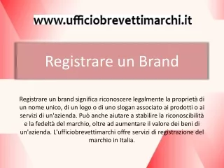 Registrare un Brand