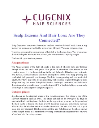 Scalp Eczema and hair loss Are they connected