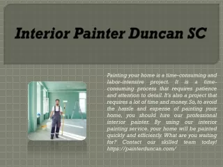 Interior Painter Duncan SC