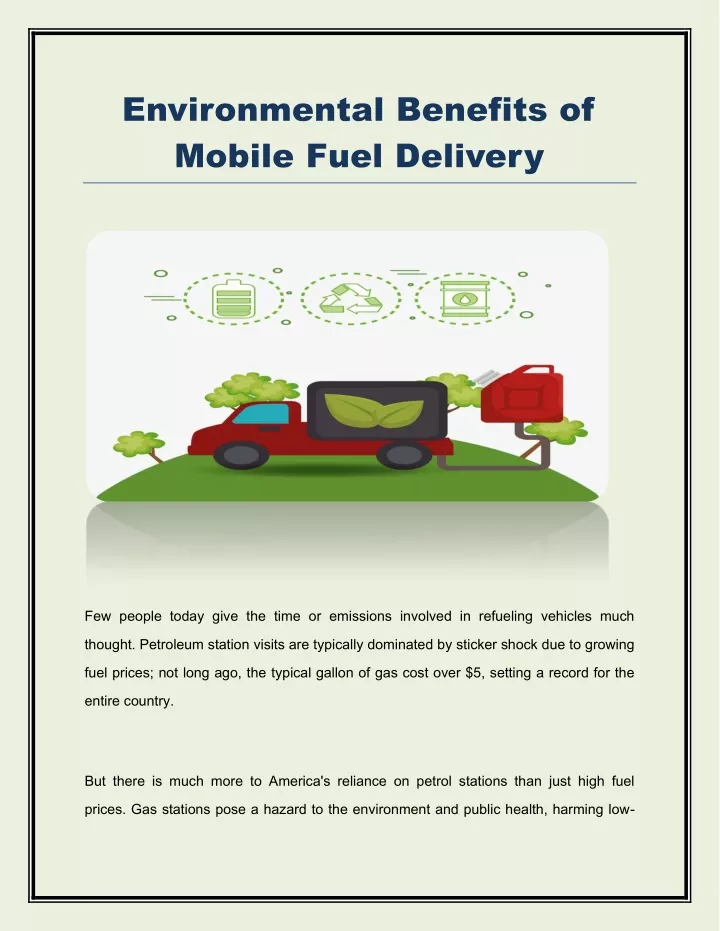 environmental benefits of mobile fuel delivery