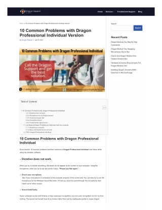 10 Common Problems with Dragon Professional Individual