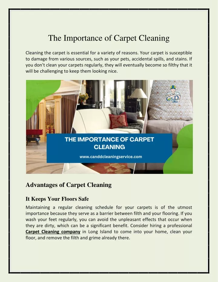 the importance of carpet cleaning