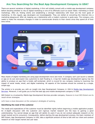 Are You Searching for the Best App Development Company in USA