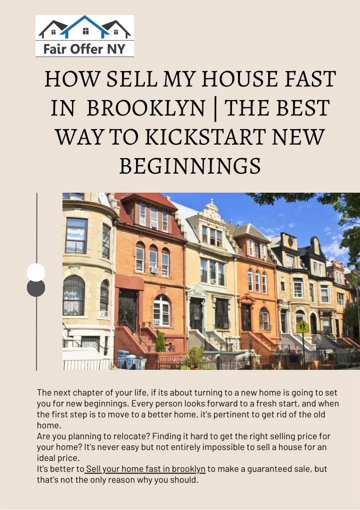 how sell my house fast in brooklyn the best