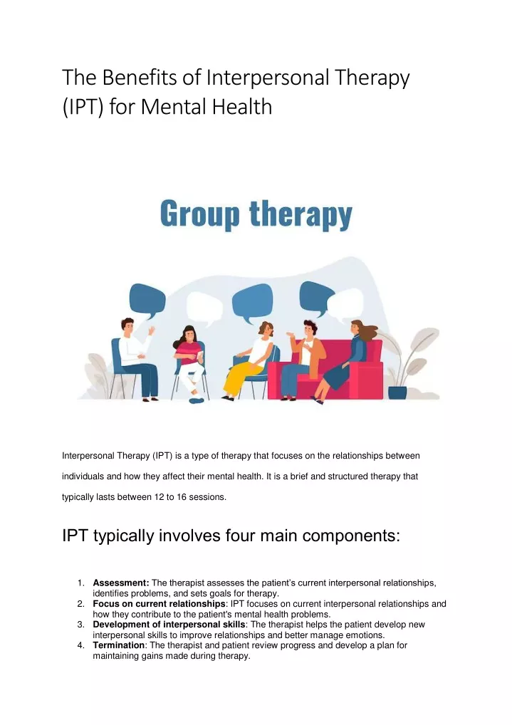 PPT - The Benefits of Interpersonal Therapy 3 may 23 PowerPoint ...