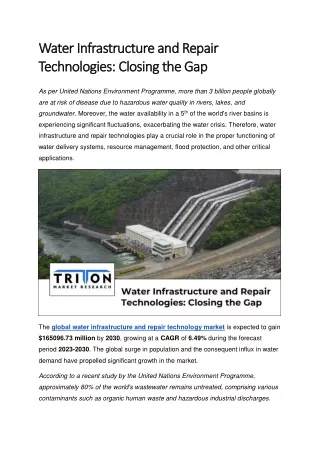 Water Infrastructure and Repair Technologies: Closing the Gap