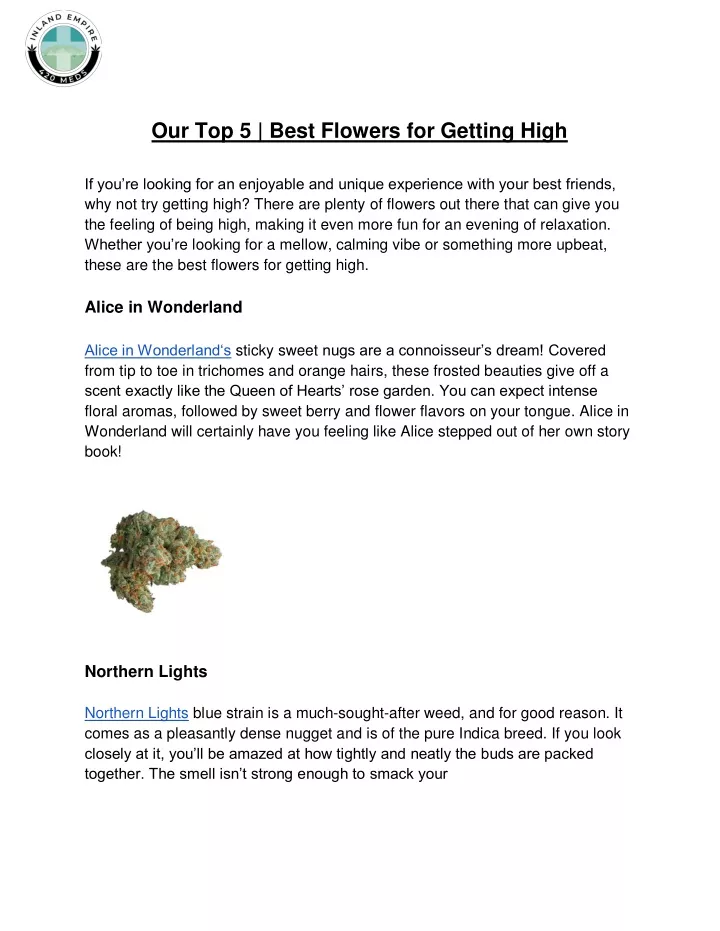 our top 5 best flowers for getting high