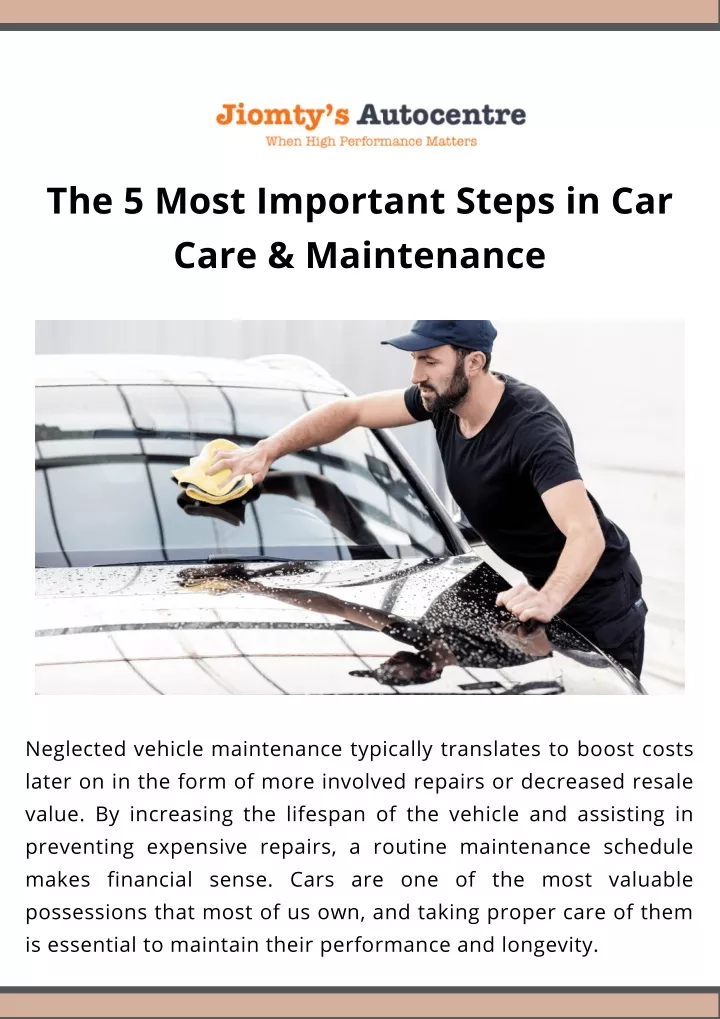 the 5 most important steps in car care maintenance