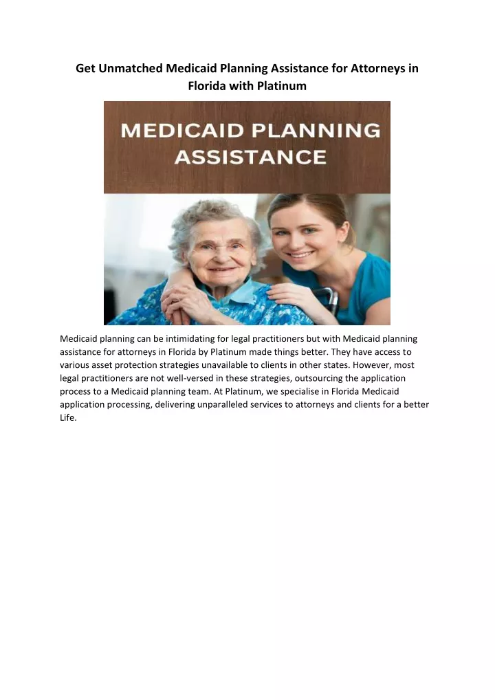 get unmatched medicaid planning assistance