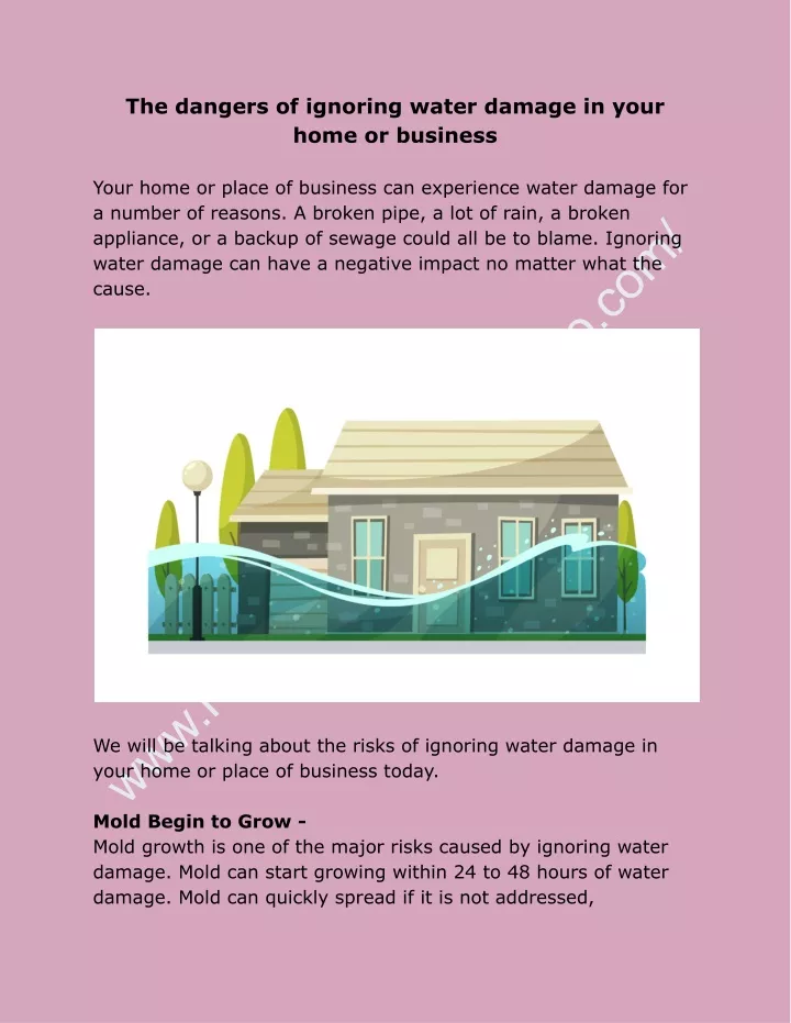 the dangers of ignoring water damage in your home