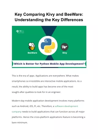 Comparing Kivy and BeeWare: Understanding the Key Differences